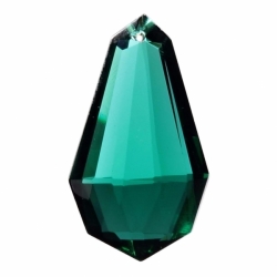 38mm antique Czech peardrop faceted pendalogue Emerald green glass Chandelier Prism
