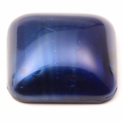 22mm Czech antique cobalt satin moonglow square glass cabochon