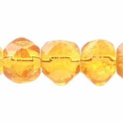 Lot (92) 9mm Czech vintage amber topaz English cut faceted glass beads