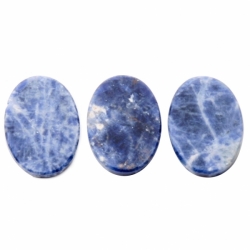 Lot (3) 18x13mm Austrian D.S vintage flat oval blue sodalite gemstones