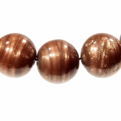 Lot (7) 12mm vintage Czech lampwork aventurine goldstone crystal art glass beads