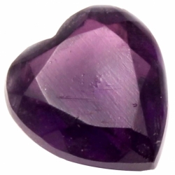 Antique Czech 18mm amethyst hand faceted heart glass rhinestone