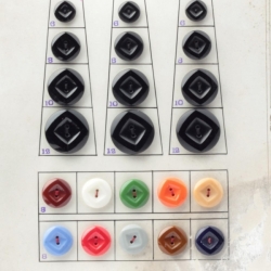 Sample card (24) Czech Art Deco 1920's vintage geometric sew through glass buttons