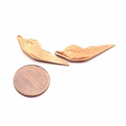 Lot (2) Czech 1920's Vintage realistic angel wing metal jewelry pin brooch stampings