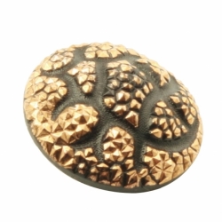 27mm Czech Vintage 14k gold gilt faux marcasite snakeskin black glass button