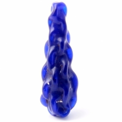 35mm vintage Czech hand lampwork cobalt blue bumpy nut art glass bead