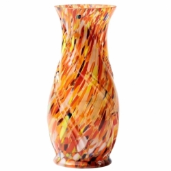 Vintage Czech 1930's Ruckl Welz Style studio abstract spatter end of day art glass vase