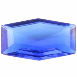 28mm large Czech vintage hexagon faceted sapphire blue glass rhinestone