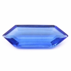 35x12mm large Czech vintage hexagon faceted sapphire blue glass rhinestone