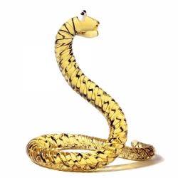 Czech studio Art Glass lampwork spiral bicolor snake figurine ornament