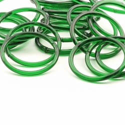 Lot (24) 49mm antique Czech green Art glass bangles hoop beads earring elements