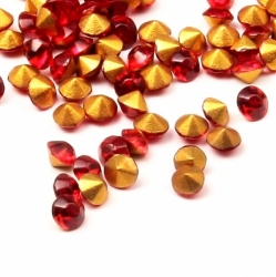 Lot (1250) ss8 Czech vintage foiled ruby red glass rhinestones 