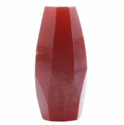 Large 34mm Czech Deco antique hand hexagon faceted red carnelian glass bead prism
