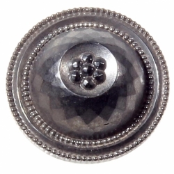 23mm Czech antique Victorian faux marcasite faceted domed black glass button
