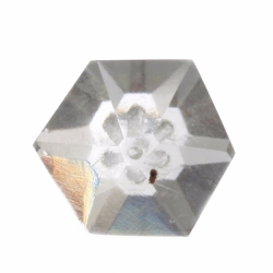 18mm Czech Deco antique hand hexagon faceted crystal art glass bead