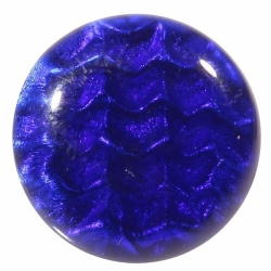 15mm Victorian antique Czech foil waves blue art glass rosette shank button