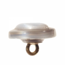 15mm antique Czech satin bicolor eye art glass button