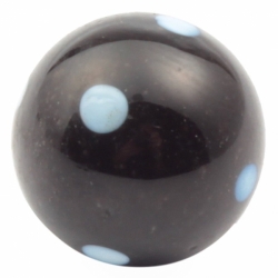 13mm Antique Czech lampwork white spot black glass dimi ball button rosette shank