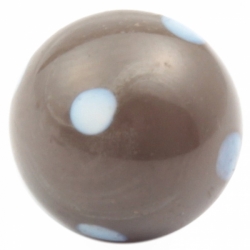 12mm Antique Czech lampwork white spot brown glass dimi ball button rosette shank