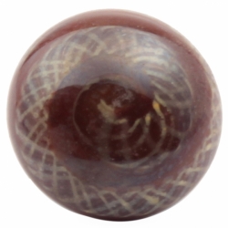 13mm Antique Czech lampwork multicolor helix striped brown glass button 