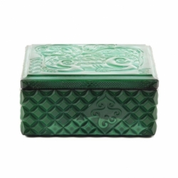 Vintage Czech Schlevogt Ingrid Chinese dragon malachite glass cigarette box