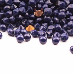 Lot (1300) 3.3mm ss13 vintage Czech round domed navy blue glass rhinestones