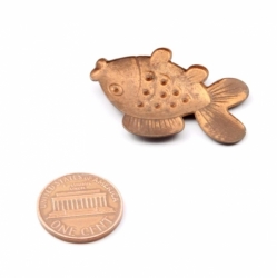 Czech Deco Vintage realistic fish metal pin brooch jewelry design element stamping