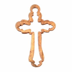 Czech Deco Vintage religious metal crucifix cross jewelry making element stamping