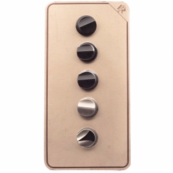 Sample card (5) 27mm Czech Vintage silver lustre geometric horseshoe black glass buttons