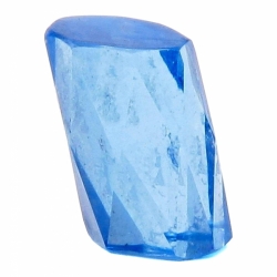 Large 15mm Czech rare oblique barrel hand faceted blue glass rhinestone