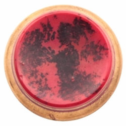27mm Czech Art Deco Vintage gold gilt red marble glass button