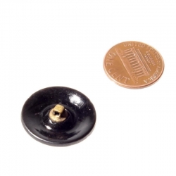 23mm antique Victorian Czech iridescent floral scroll black glass button