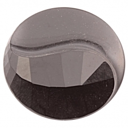 27mm antique Czech yin yang faceted black glass button