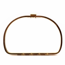 5.8" Vintage gold tone plated clutch purse bag design frame element