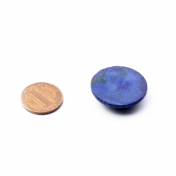 Czech antique 25mm silver foil blue marbled glass cabochon