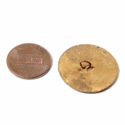 25mm Victorian pictorial hand champleve enamel gold gilt button