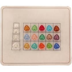 Czech vintage glass buttons Sample card (19) 1920s Deco transparent triangle faceted
