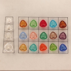 Czech vintage glass buttons Sample card (19) 1920s Deco transparent triangle faceted