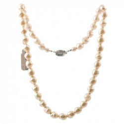 Vintage Czech necklace pearl shell glass beads