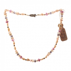 Vintage Czech necklace multi-color pearl glass beads