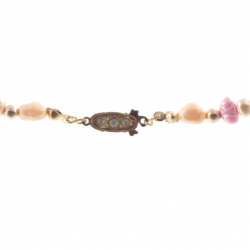 Vintage Czech necklace multi-color pearl glass beads