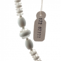 Vintage Czech necklace white clear oval rondelle glass beads