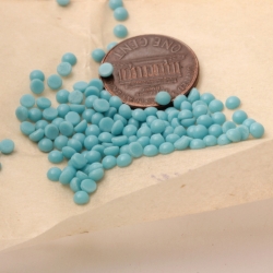 Glass cabochons lot (140) 3mm Czech vintage pale blue round domed