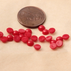 Glass cabochons lot (30) 5mm Czech vintage red round domed