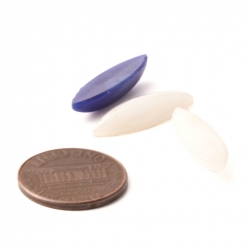 Glass cabochons lot (33) 22x7mm Czech vintage blue white oval domed