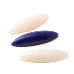 Glass cabochons lot (33) 22x7mm Czech vintage blue white oval domed
