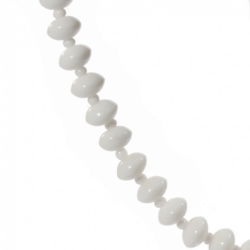 Vintage 16" beaded choker necklace Czech white rondelle seed glass beads