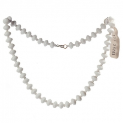 Vintage 16" beaded choker necklace Czech white rondelle seed glass beads