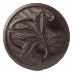 Antique Victorian Czech black lacy flower glass button 23mm