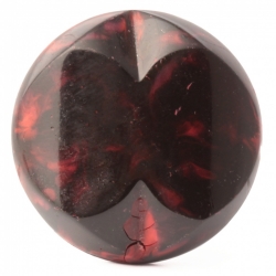 Antique Czech imitation semi precious red gemstone celluloid over glass button 27mm